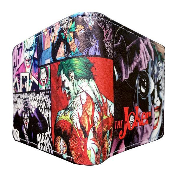 Joker Comic Book Mash Up Pu Leather Bifold Wallet