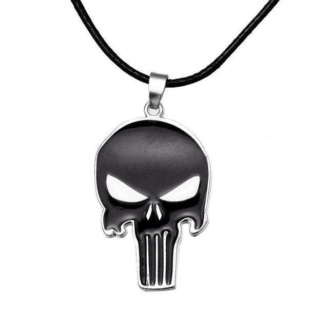 The Punisher Black Metal Logo Necklace