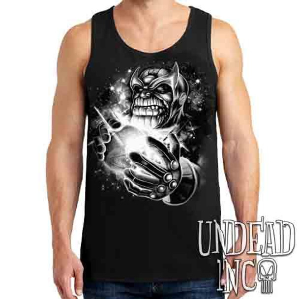 Thanos Destroyer Of Worlds Black & Grey - Mens Tank Singlet