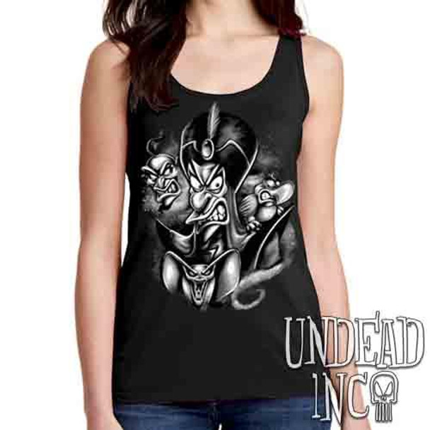 Aladdin Jafar Sorcerer Of Evil Black & Grey - Ladies Singlet Tank