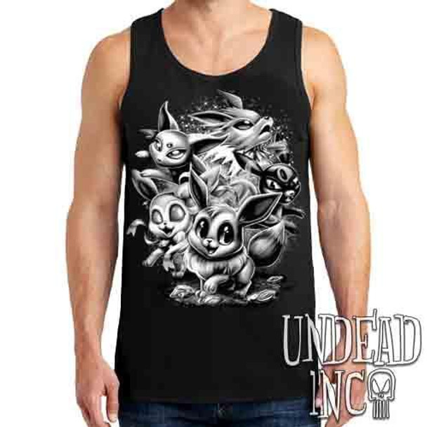 Eevee Evolution Black & Grey - Mens Tank Singlet