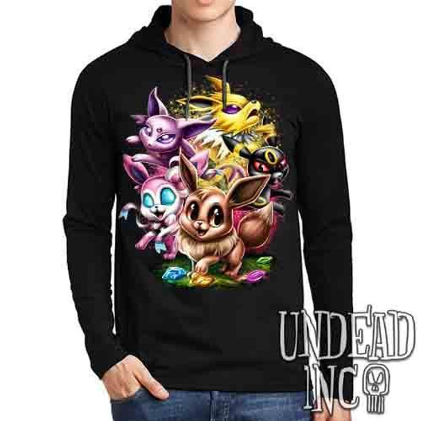 Eevee Evolution - Mens Long Sleeve Hooded Shirt