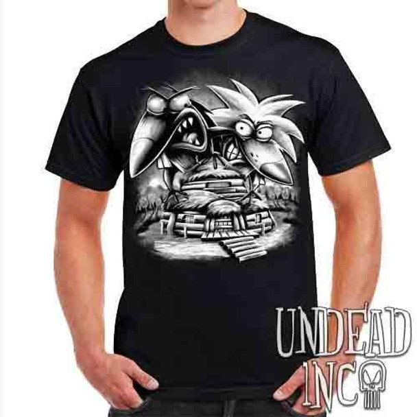 Angry Beavers Black & Grey - Mens T Shirt