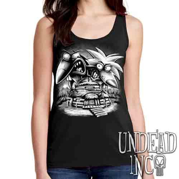 Angry Beavers Black & Grey - Ladies Singlet Tank