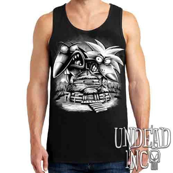 Angry Beavers Black & Grey - Mens Tank Singlet