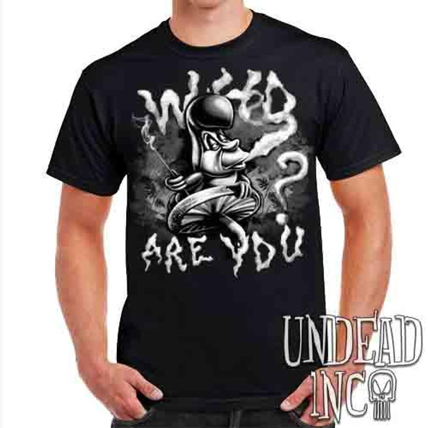 Who Are You? Caterpillar Alice In Wonderland Black & Grey - Mens T Shirt