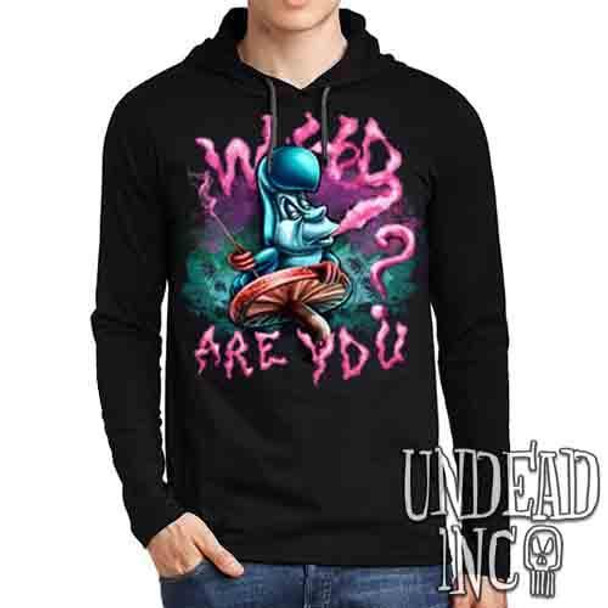 Who Are You? Caterpillar Alice In Wonderland - Mens Long Sleeve Hooded Shirt