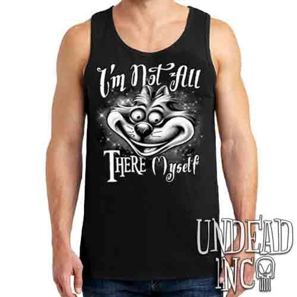 Alice In Wonderland Cheshire Cat Not All There Black & Grey - Mens Tank Singlet