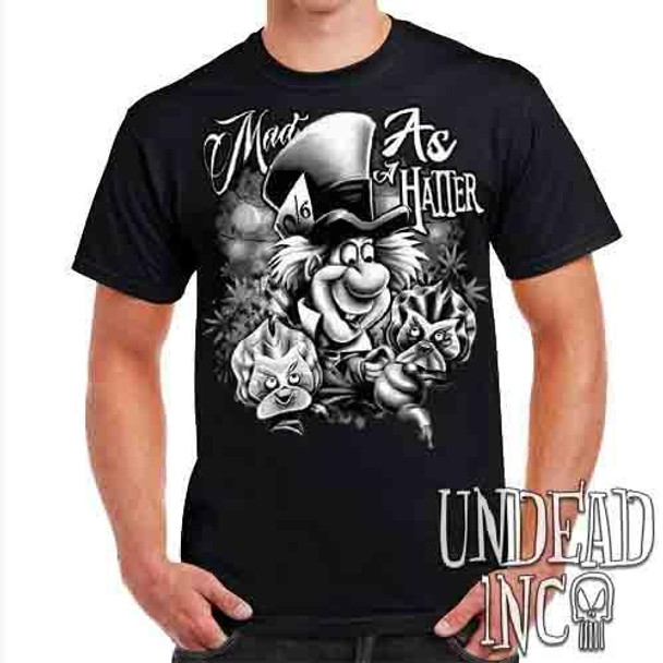 Mad As A Hatter Black & Grey - Mens T Shirt