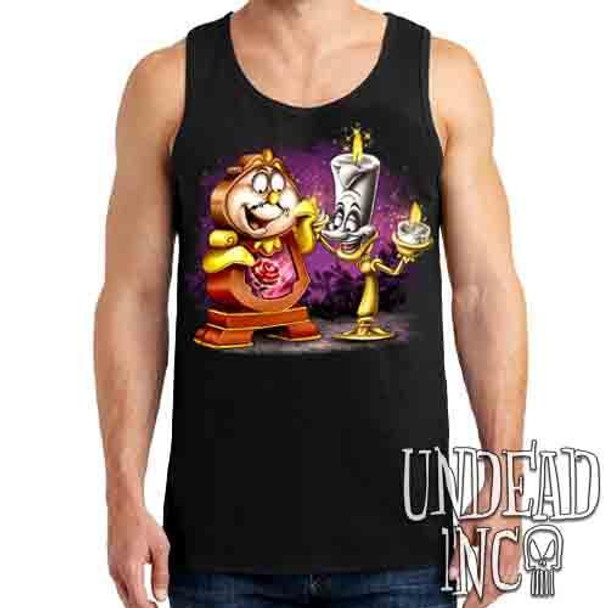 Cogsworth & Lumiere Enchanted - Mens Tank Singlet