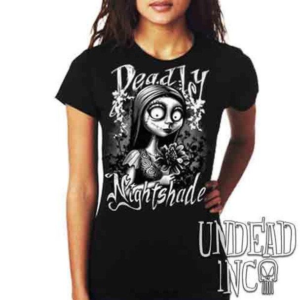 Sally Deadly Nightshade Black & Grey - Ladies T Shirt