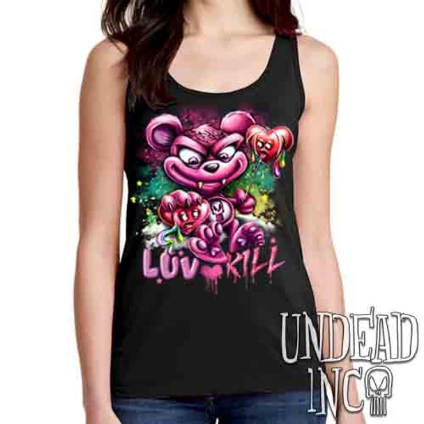 Undead Inc Scare Bear Of Bleeding Hearts - Ladies Singlet Tank