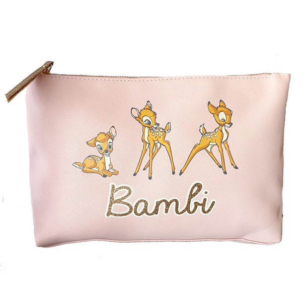 Bambi Glitter Letters LARGE Travel Makeup Cosmetics Bag