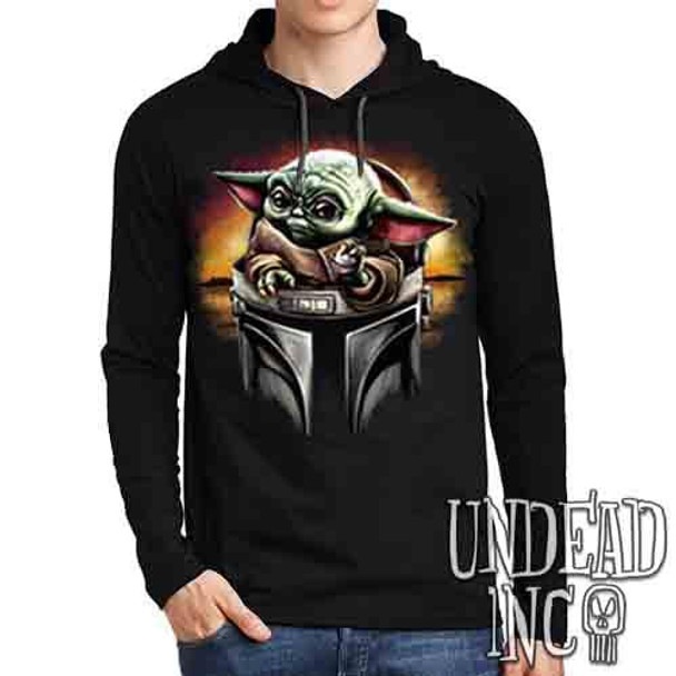 The Child Mando Helmet - Mens Long Sleeve Hooded Shirt