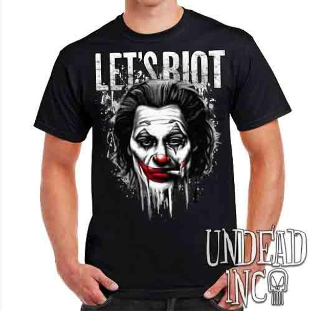 Joker Let's Riot Black & Grey - Mens T Shirt