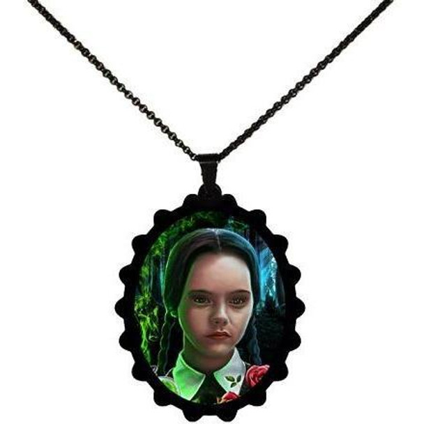 Addams Family Wednesday Portrait STAINLESS STEEL Necklace