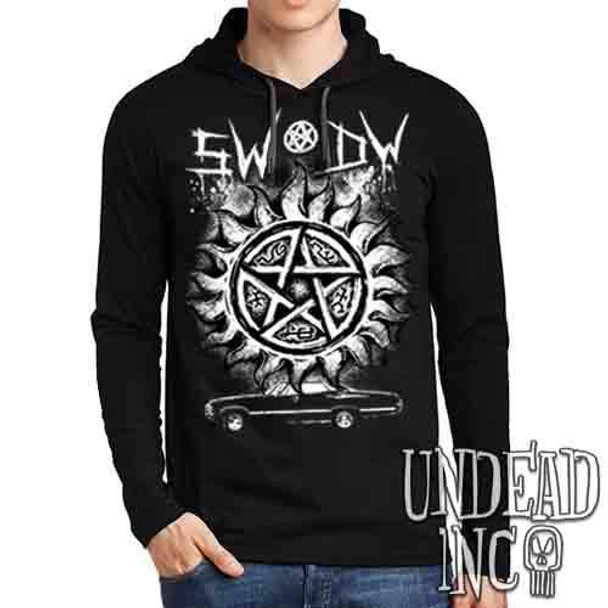 Supernatural Impala Sigils - Mens Long Sleeve Hooded Shirt