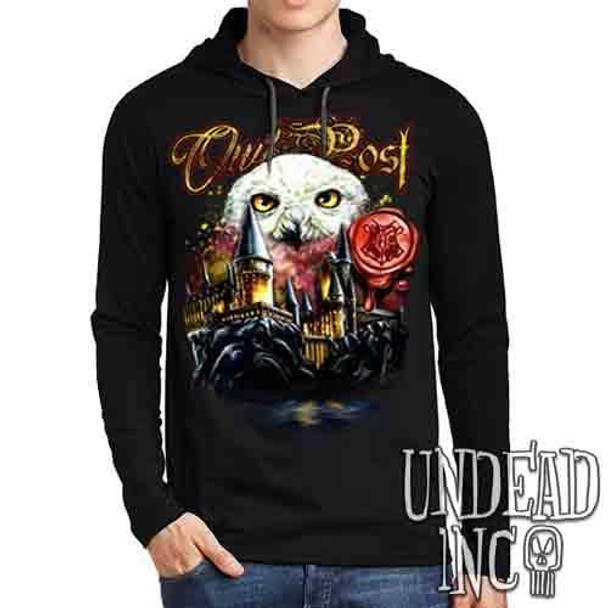 Owl Post Harry Potter Mens Long Sleeve Hooded Shirt