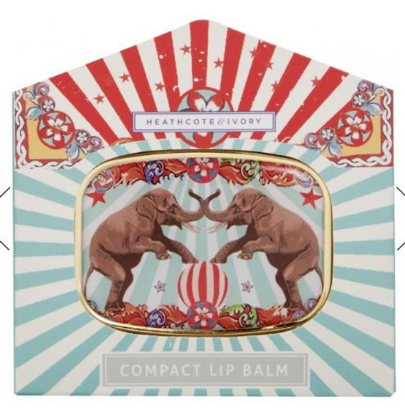 Vintage Circus Elephant Lip Balm + Compact Mirror