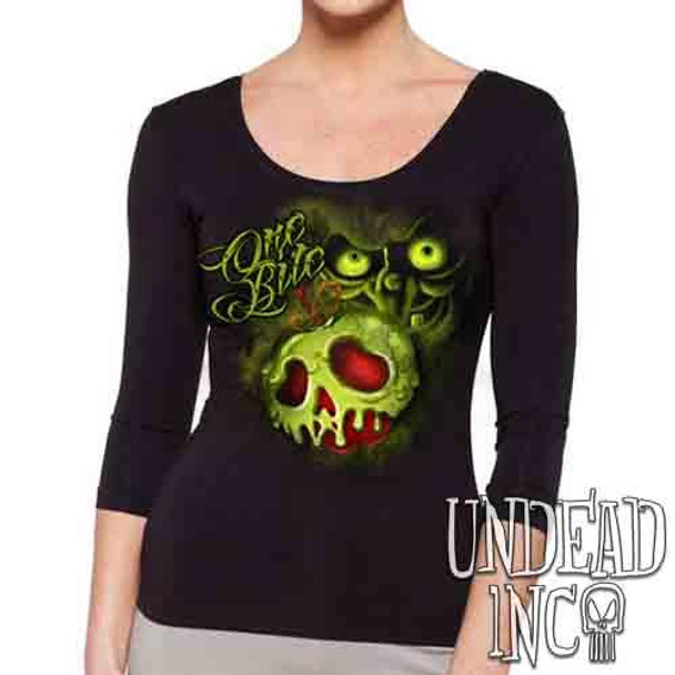 Villains One Bite Poison Apple - Ladies 3/4 Long Sleeve Tee