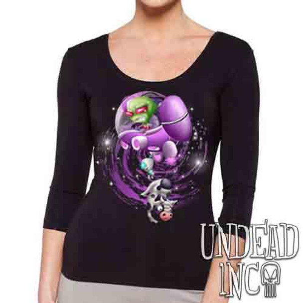 Invader Zim Gir "Cows are my friends" - Ladies 3/4 Long Sleeve Tee