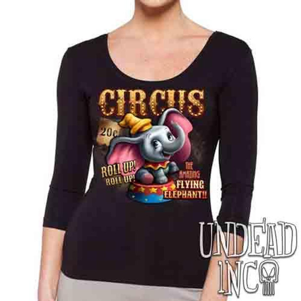 Dumbo Circus - Ladies 3/4 Long Sleeve Tee