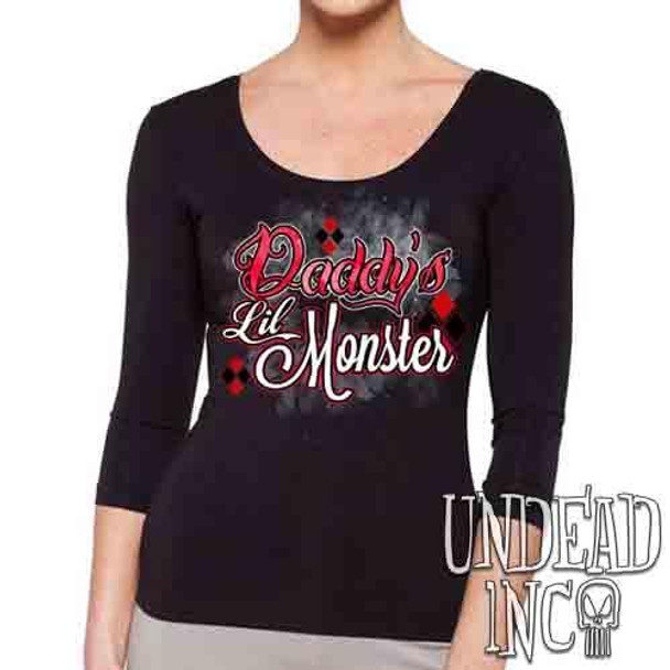 Harley Quinn Daddy's Lil Monster - Ladies 3/4 Long Sleeve Tee