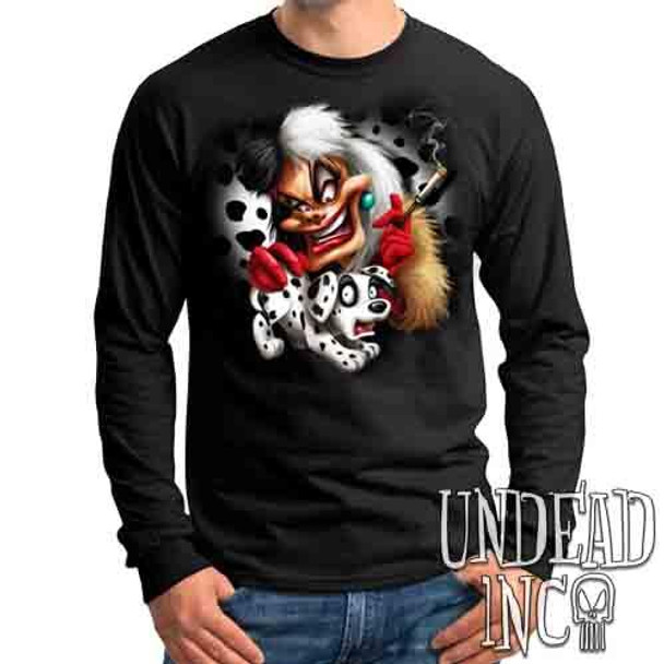 Villains Cruella De Vil Dalmatian Puppy Variant - Mens Long Sleeve Tee