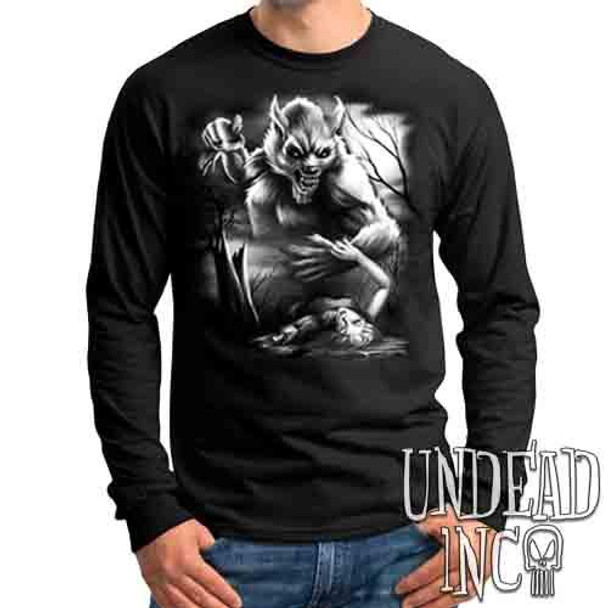 Werewolf Moonlight Murder Black & Grey - Mens Long Sleeve Tee