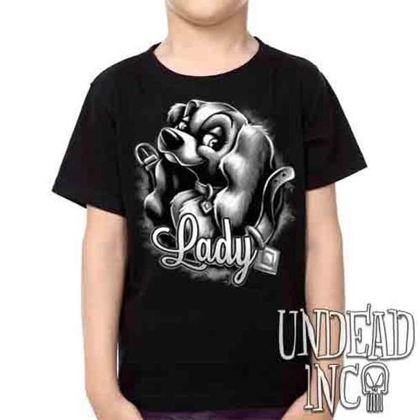 LADY Black & Grey -  Kids Unisex Girls and Boys T shirt