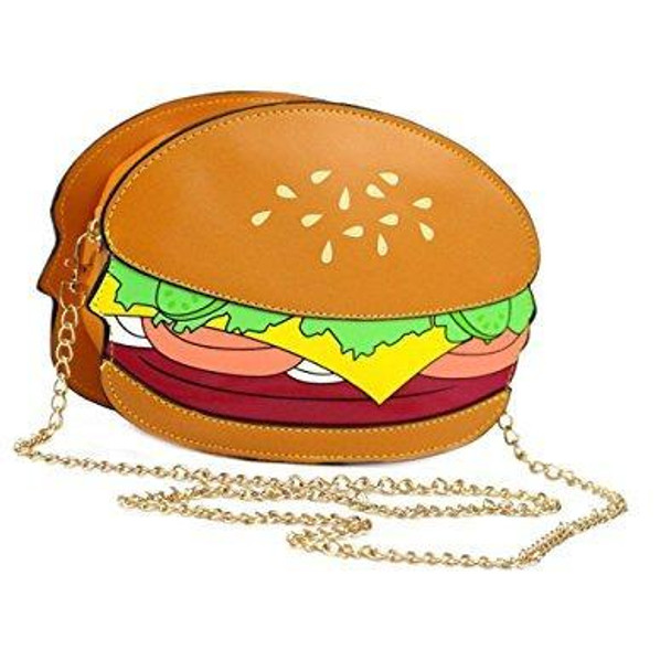 Hamburger Bag / Clutch With Removable Chain