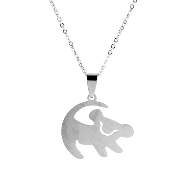 Lion King Simba Painting Silver Necklace