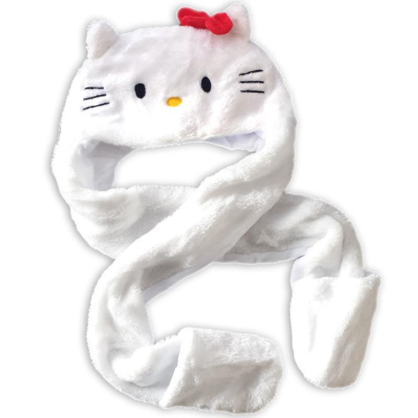 Hello Kitty Plush Winter Hat With Scarf & Hand Warmers