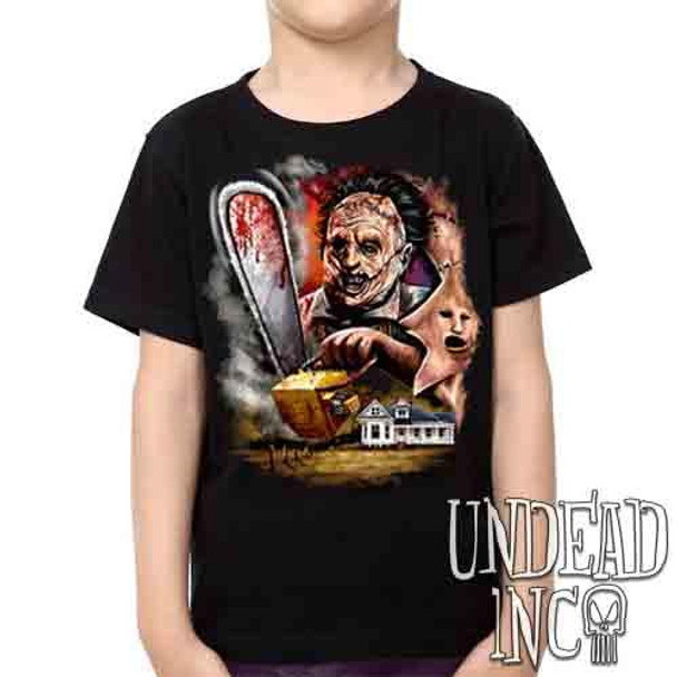 Leatherface Chainsaw  -  Kids Unisex Girls and Boys T shirt