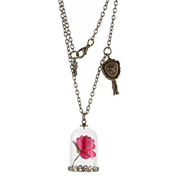 Beauty and the Beast Enchanted Rose Necklace-1