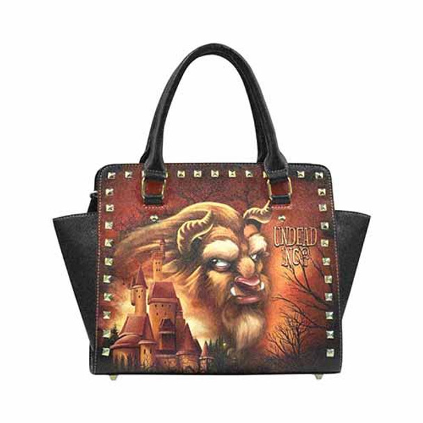 Beauty & the Beast Castle Premium PU Leather Stud Detail Shoulder / Hand Bag