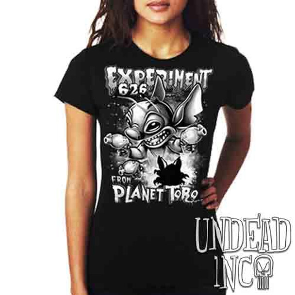 Stitch 626 From Planet Toro Black & Grey - Ladies T Shirt