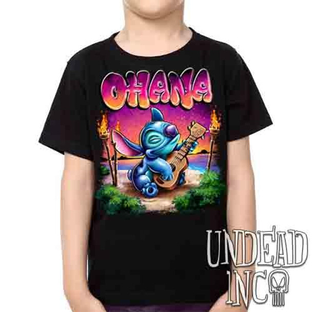 Stitch Ohana Sunset - Kids Unisex Girls and Boys T shirt