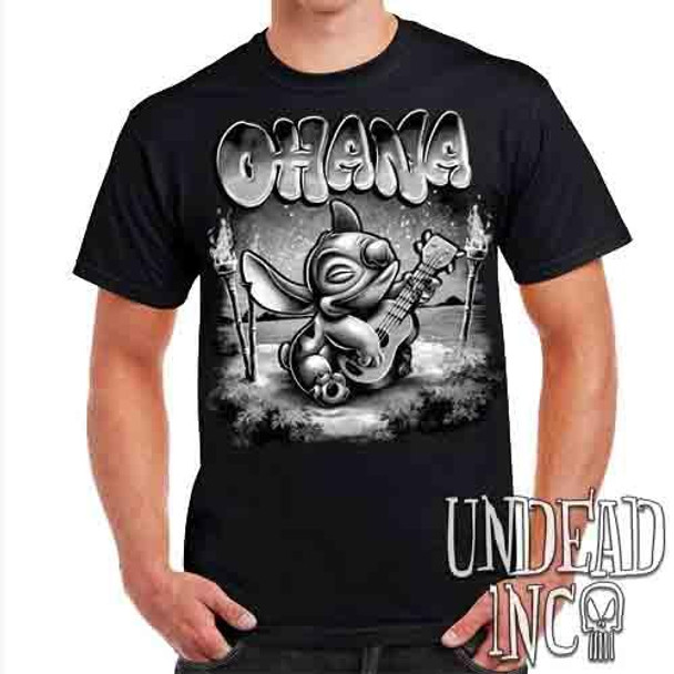 Stitch Ohana Sunset Black & Grey- Mens T Shirt