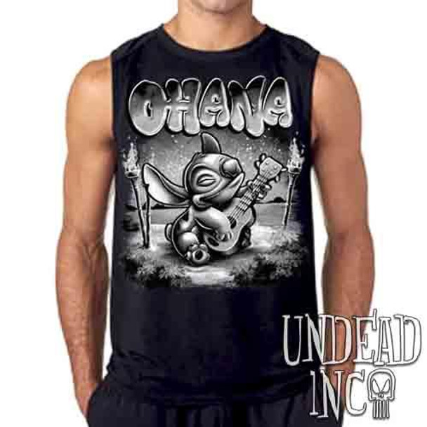 Stitch Ohana Sunset Black & Grey - Mens Sleeveless Shirt