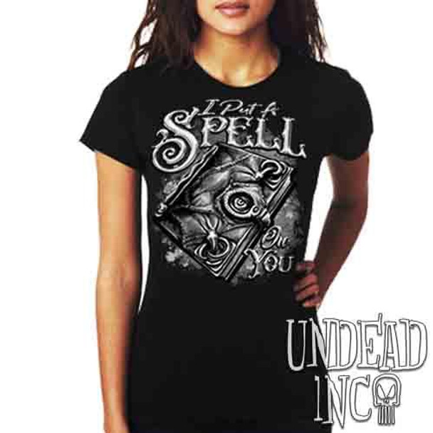I Put A Spell On You - Book Black & Grey - Ladies T Shirt