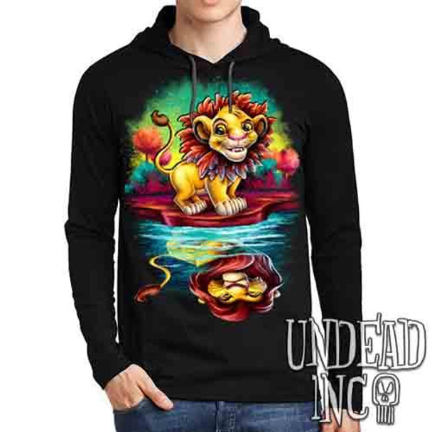 Simba Reflections Of A King - Mens Long Sleeve Hooded Shirt