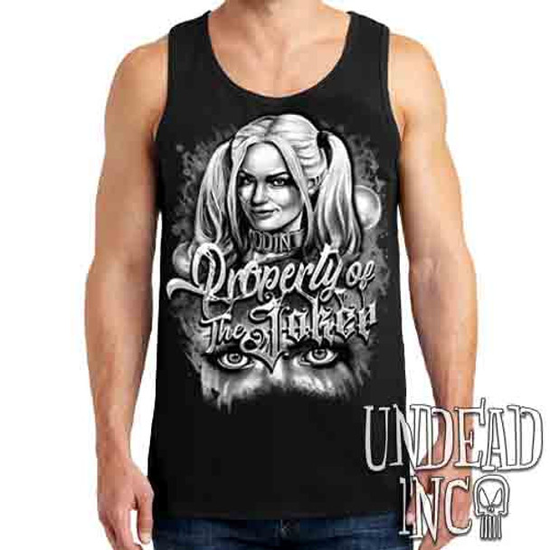 Suicide Squad Harley Quinn Property Of The Joker Black & Grey - Mens Tank Singlet