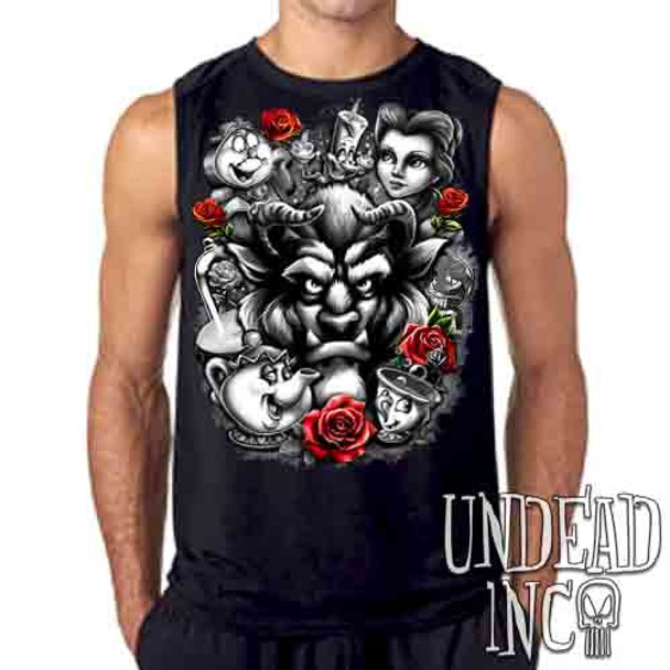 Beauty & the Beast Black & Grey - Mens Sleeveless Shirt