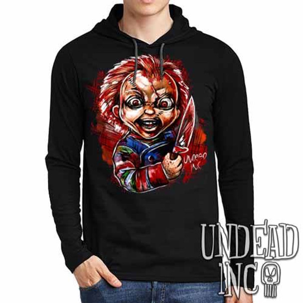 Chucky Watercolor - Mens Long Sleeve Hooded Shirt