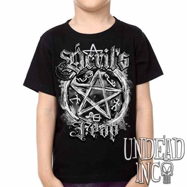 Supernatural Devil's Trap Black & Grey -  Kids Unisex Girls and Boys T shirt Clothing