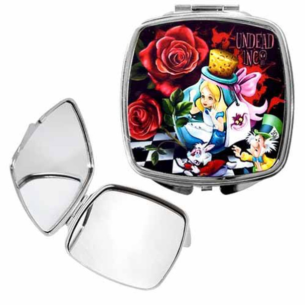 Alice In Wonderland Down The Rabbit Hole Undead Inc Compact Mirror