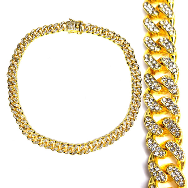 Gold Titanium Stainless Steel Cuban Link Chain Necklace