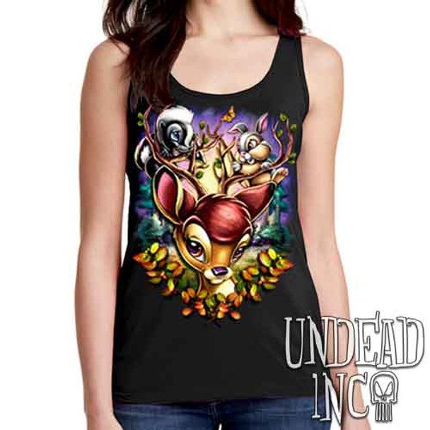 Bambi Woodland Antlers - Ladies Singlet Tank