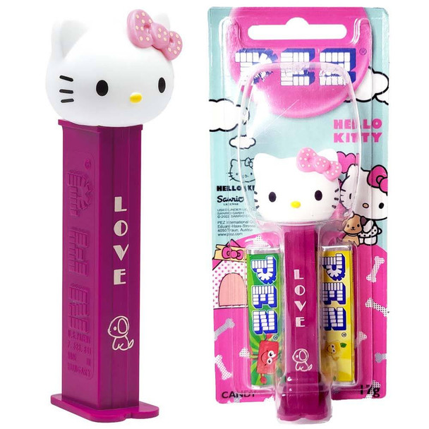 Hello Kitty Dark Pink PEZ Dispenser & Candy